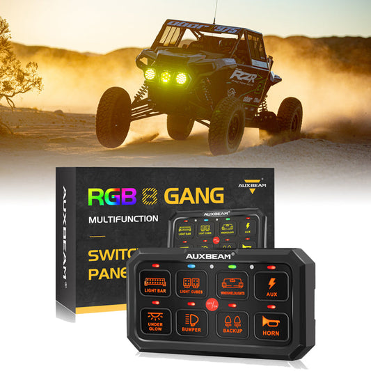 RA80 XL RGB 8 Gang Switch Panel Toggle/ Momentary/ Pulsed Modes, Off Road Lights Controller
