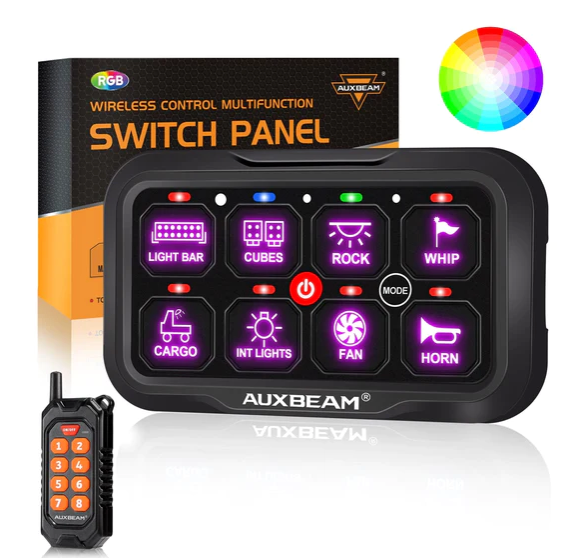 RC SERIES RC-800/RA84 RGB SWITCH PANEL WITH REMOTE CONTROL, TOGGLE/ MOMENTARY/ PULSED MODE SUPPORTED(ONE-SIDED OUTLET) Sku: QP010390 In Stock