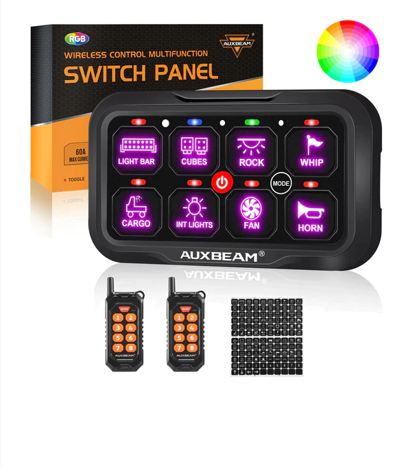 RC SERIES RC-800/RA84 RGB SWITCH PANEL WITH REMOTE CONTROL, TOGGLE/ MOMENTARY/ PULSED MODE SUPPORTED(ONE-SIDED OUTLET) Sku: QP010390 In Stock