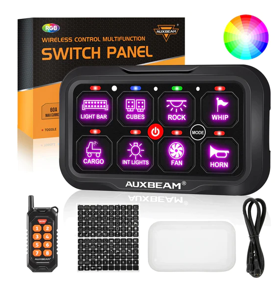 RC SERIES RC-800/RA84 RGB SWITCH PANEL WITH REMOTE CONTROL, TOGGLE/ MOMENTARY/ PULSED MODE SUPPORTED(ONE-SIDED OUTLET) Sku: QP010390 In Stock